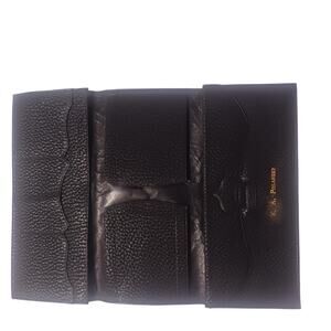 Antique full grain leather billfold men's wallet 3-fold vintage early 1900s